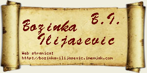 Božinka Ilijašević vizit kartica